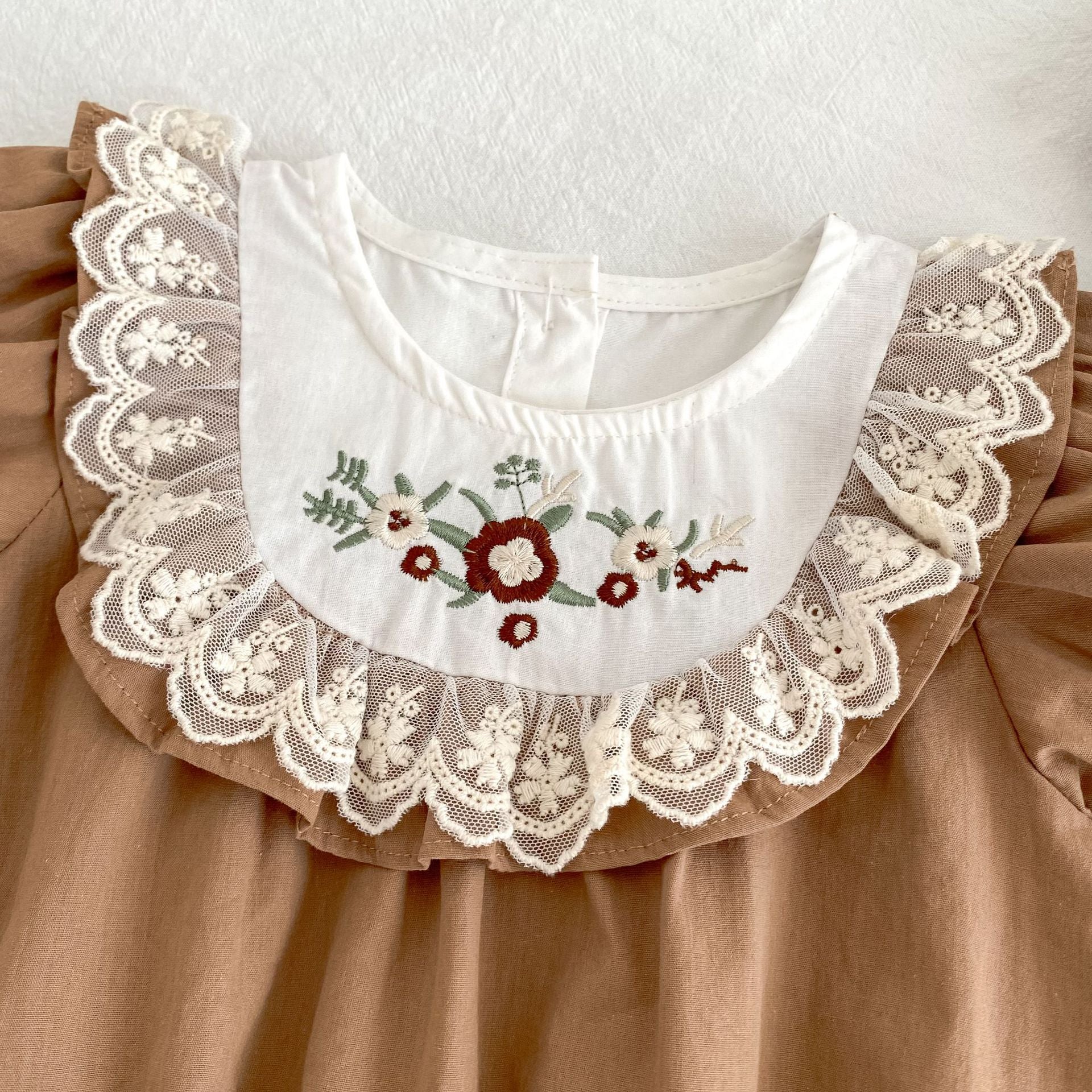 Summer Girls Flowers Pattern Embroidered Lace Trim Onesies and Dress – Princess Sister Matching Set, MyKids-USA®, Baby & Children's One-Pieces, MyKids-USA -  -  -  -  -  -  - .