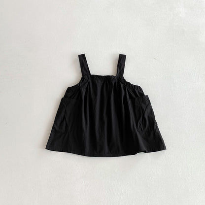 Arrival Summer Baby Girls Sleeveless Striped Vest and Black Dress Clothing Set