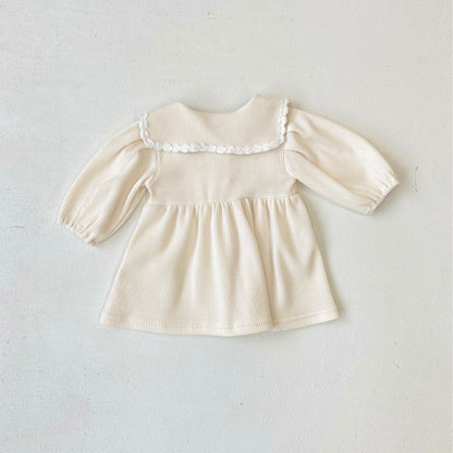MyKids-USA® Autumn Arrival Baby Kids Girls Princess Long Sleeves Flowers Lace Trim Dress