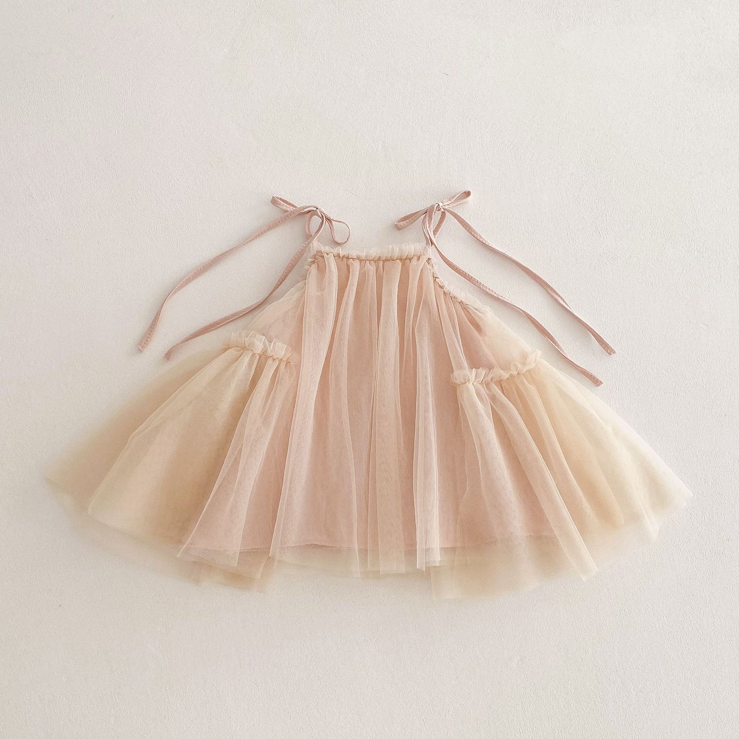 Summer Arrival Sleeveless Solid Color Tulle Dress for Stylish Girls, MyKids-USA®, Baby & Toddler Dresses, MyKids-USA - Size/Age - 73 (6-9M) - Color - Apricot -  -  - TR2504260043-A