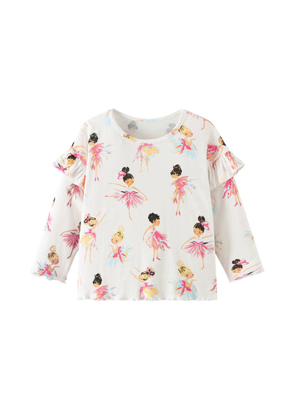MyKids-USA® Baby Kids Girls Cartoon Pattern Long Sleeves Top