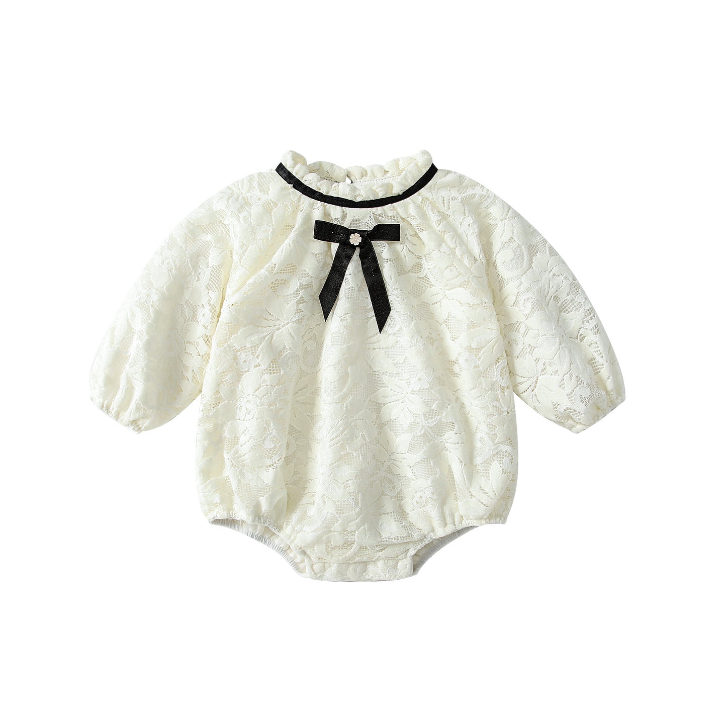 Arrival Autumn Baby Girls Lace and Flowers Long Sleeves Beige Onesies, MyKids-USA®, Baby One-Pieces, MyKids-USA -  -  -  -  -  -  - 