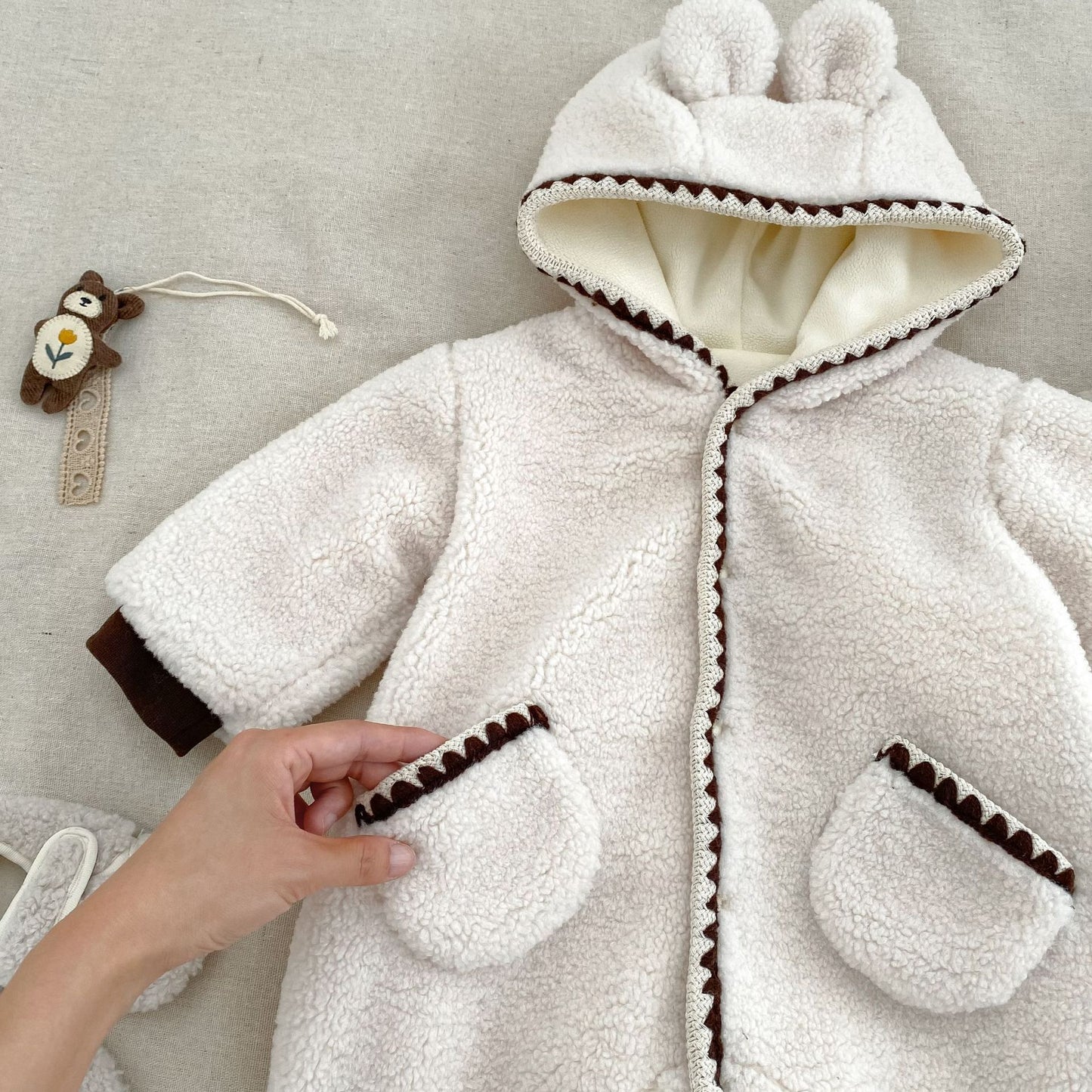 Autumn and Winter Arrival Baby Unisex Long Sleeves Geometric Pattern Fluffy Rompers, MyKids-USA®, Baby One-Pieces, MyKids-USA -  -  -  -  -  -  - 