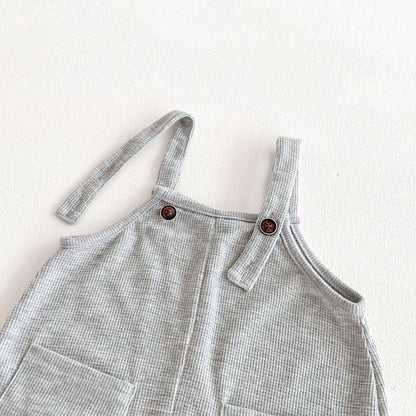 Summer Hot Selling Baby Kids Unisex Sleeveless Pocketed Grey Strap Overalls and White T-Shirt Clothing Set, MyKids-USA®, Baby & Toddler Outfits, MyKids-USA -  -  -  -  -  -  - 