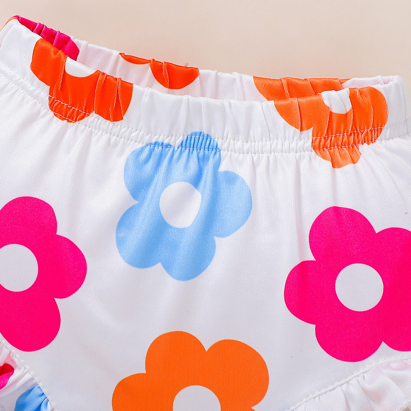 Arrival Summer Baby Kids Girls Fly Sleeves Floral Pattern Onesies and Shorts Clothing Set