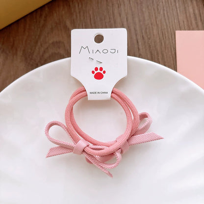 Collection of 2 Butterfly-bow Decorated Hair Clips and Hair Ties, MyKids-USA®, Hair Pins, Claws & Clips, MyKids-USA - Size/Age - Average Size (0-12Y） - Color - Pink -  -  - TR2601061130-F.