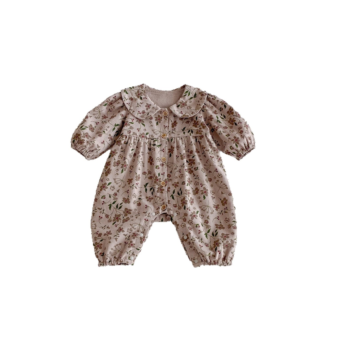 Autumn Arrival Baby Girls Long Sleeves Floral Pattern Single Breasted Rompers, MyKids-USA®, Baby One-Pieces, MyKids-USA -  -  -  -  -  -  - 