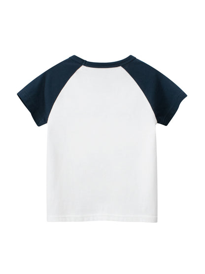 Boys’ Cartoon Excavator And Truck Print T-Shirt In European And American Style, MyKids-USA®, Baby & Toddler Tops, MyKids-USA -  -  -  -  -  -  - 