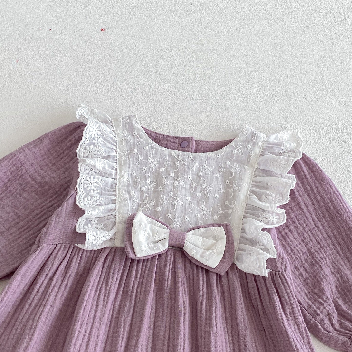 Spring Arrival Baby Girls Long Sleeves Color Patchwork Flowers Pattern Rompers