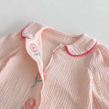 Spring Arrival Baby Girls Long Sleeves Rose Flowers Embroidered Pattern Rompers, MyKids-USA®, Baby One-Pieces, MyKids-USA -  -  -  -  -  -  - 