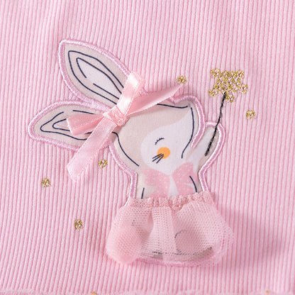 Autumn and Spring Arrival Rabbit Cartoon and Dots Pattern Long Sleeves Crew Neck Dress for Stylish Girls, MyKids-USA®, Baby & Toddler Dresses, MyKids-USA -  -  -  -  -  -  - 