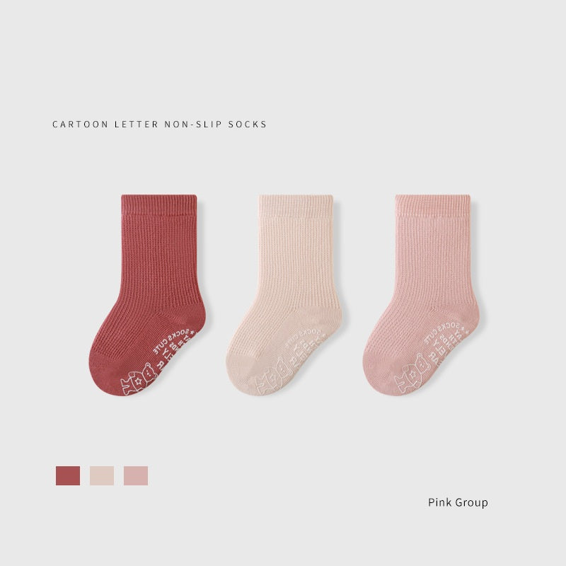Autumn Arrival Baby Unisex Breathable Simple Letters Pattern Socks 1 Lot=3-Pair Set, MyKids-USA®, Baby & Toddler Socks & Tights, MyKids-USA - Size/Age - S (0-1Y) - Color - Pink -  -  - TR2511142330-D