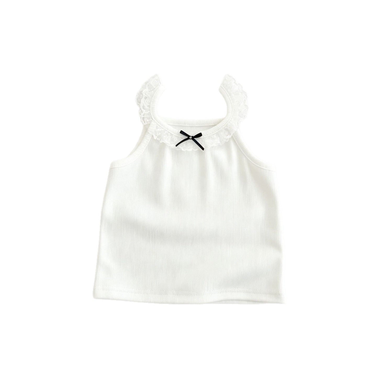 Arrival Summer Baby Kids Girls Lace Trim Top Vest, MyKids-USA®, Baby & Toddler Tops, MyKids-USA - Size/Age - 73 (6-9M) - Color - Beige -  -  - TR2605202251-A.