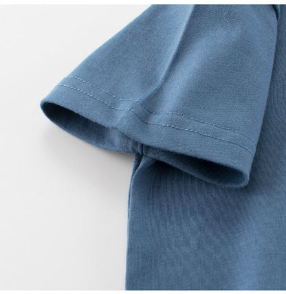 Summer Boys’ Cartoon and Letters Pattern T-shirt in European and American Style, MyKids-USA®, Baby & Toddler Tops, MyKids-USA -  -  -  -  -  -  - 