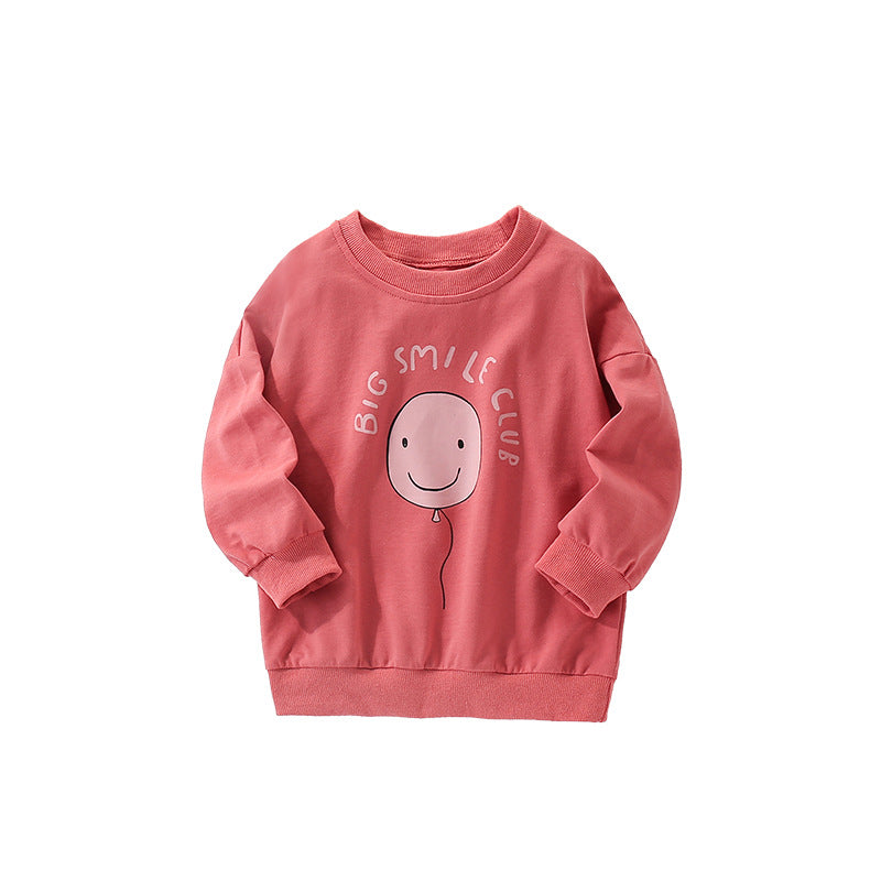 Autumn and Spring Arrival Cartoon and Letters Pattern Long Sleeves Pullover for Stylish Girls, MyKids-USA®, Sweatshirts, MyKids-USA - Size/Age - 100 (2-3Y) - Color - Red -  -  - TR2509122247-A