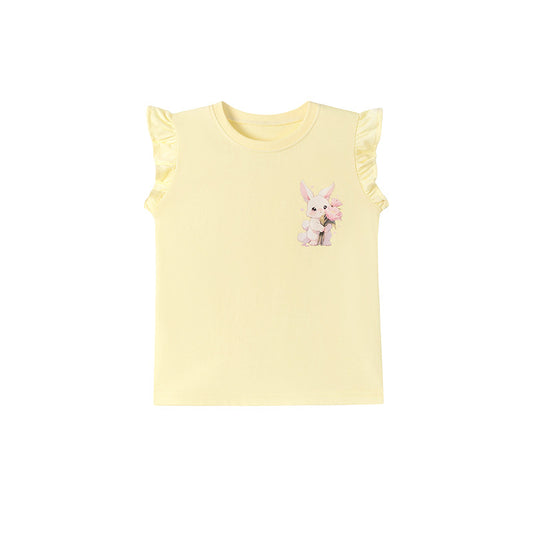 Summer Arrival Kids Girls Animals Cartoon Pattern Crew Neck Sleeveless Top Vest, MyKids-USA®, Baby & Toddler Tops, MyKids-USA - Size/Age - 90 (12-24M) - Color - Yellow -  -  - TR2601291631-A.