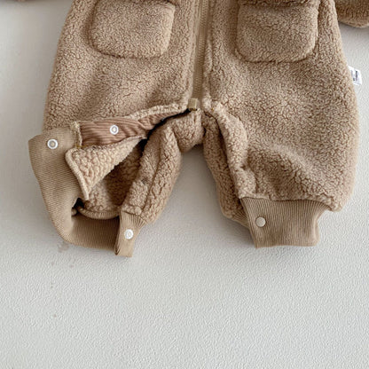 Winter Arrival Baby Unisex Long Sleeves Zip-up Fluffy Casual Rompers, MyKids-USA®, Baby One-Pieces, MyKids-USA -  -  -  -  -  -  - 
