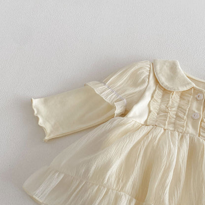 Spring Arrival Baby Girls Long Sleeves Solid Color Peter Pan Collar Onesies Dress, MyKids-USA®, Baby & Toddler Dresses, MyKids-USA -  -  -  -  -  -  - .