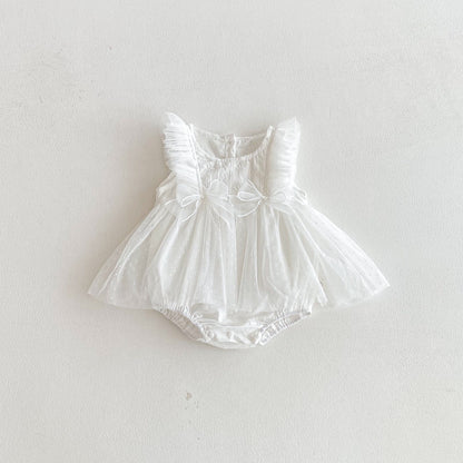 Summer Arrival Baby Girls Sleeveless Flowers Embroidered Pattern Bodysuit Dress, MyKids-USA®, Baby & Toddler Dresses, MyKids-USA - Size/Age - 66 (3-6M) - Color - Beige -  -  - TR2603171527-A.