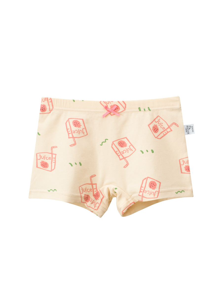 Girls’ Cartoon Printed Boxer Shorts Breathable Underwear Set