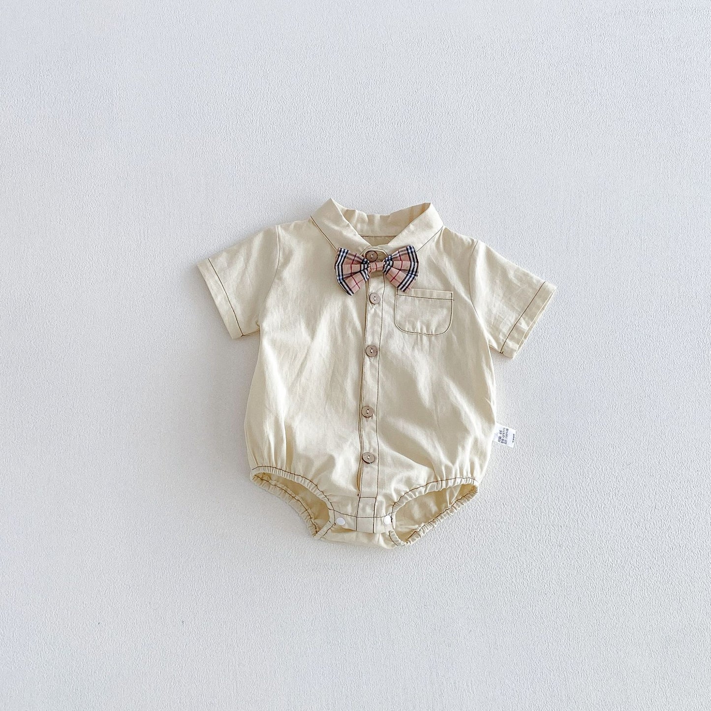 Summer Arrival Baby Boys Short Sleeves Gentle Bodysuits, MyKids-USA®, Bodysuits, MyKids-USA - Size/Age - 66 (3-6M) - Color - Apricot -  -  - TR2605242357-A.