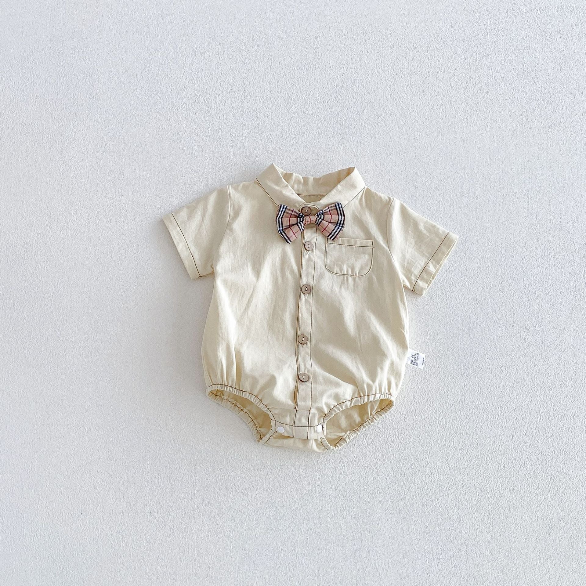 Summer Arrival Baby Boys Short Sleeves Gentle Bodysuits, MyKids-USA®, Bodysuits, MyKids-USA - Size/Age - 66 (3-6M) - Color - Apricot -  -  - TR2605242357-A.