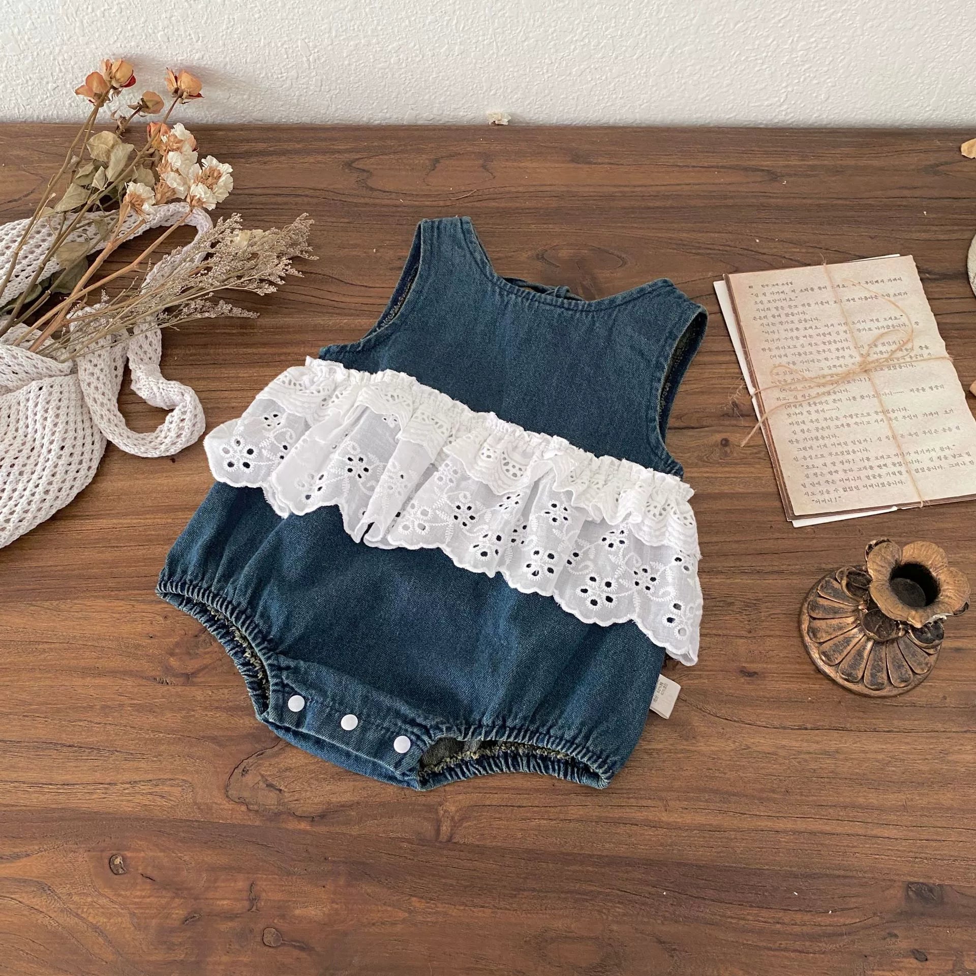 Summer Arrival Baby Girls Color Patchwork Sleeveless Denim Onesies, MyKids-USA®, Baby One-Pieces, MyKids-USA -  -  -  -  -  -  - 