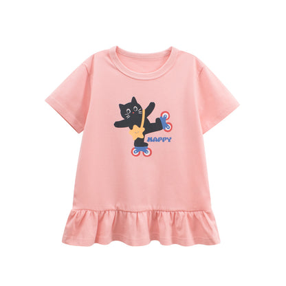 Summer Girls’ Animals Cartoon and Letters Pattern T-shirt in European and American Style, MyKids-USA®, T-Shirts, MyKids-USA -  -  -  -  -  -  - .