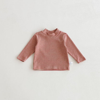 Autumn and Spring Arrival Kids Unisex Casual Striped Long Sleeves Turtleneck Top, MyKids-USA®, Shirts, MyKids-USA - Size/Age - 73 (6-9M) - Color - Red -  -  - TR2510192146-C