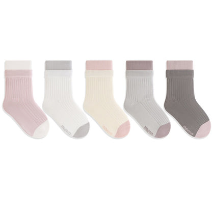 Spring and Autumn Arrival Baby Kids Unisex Breathable Simple Casual Pattern Socks 1 Lot=5-Pair Set, MyKids-USA®, Baby & Toddler Socks & Tights, MyKids-USA - Size/Age - S (0-1Y) - Color - Pink -  -  - TR2601021009-K.