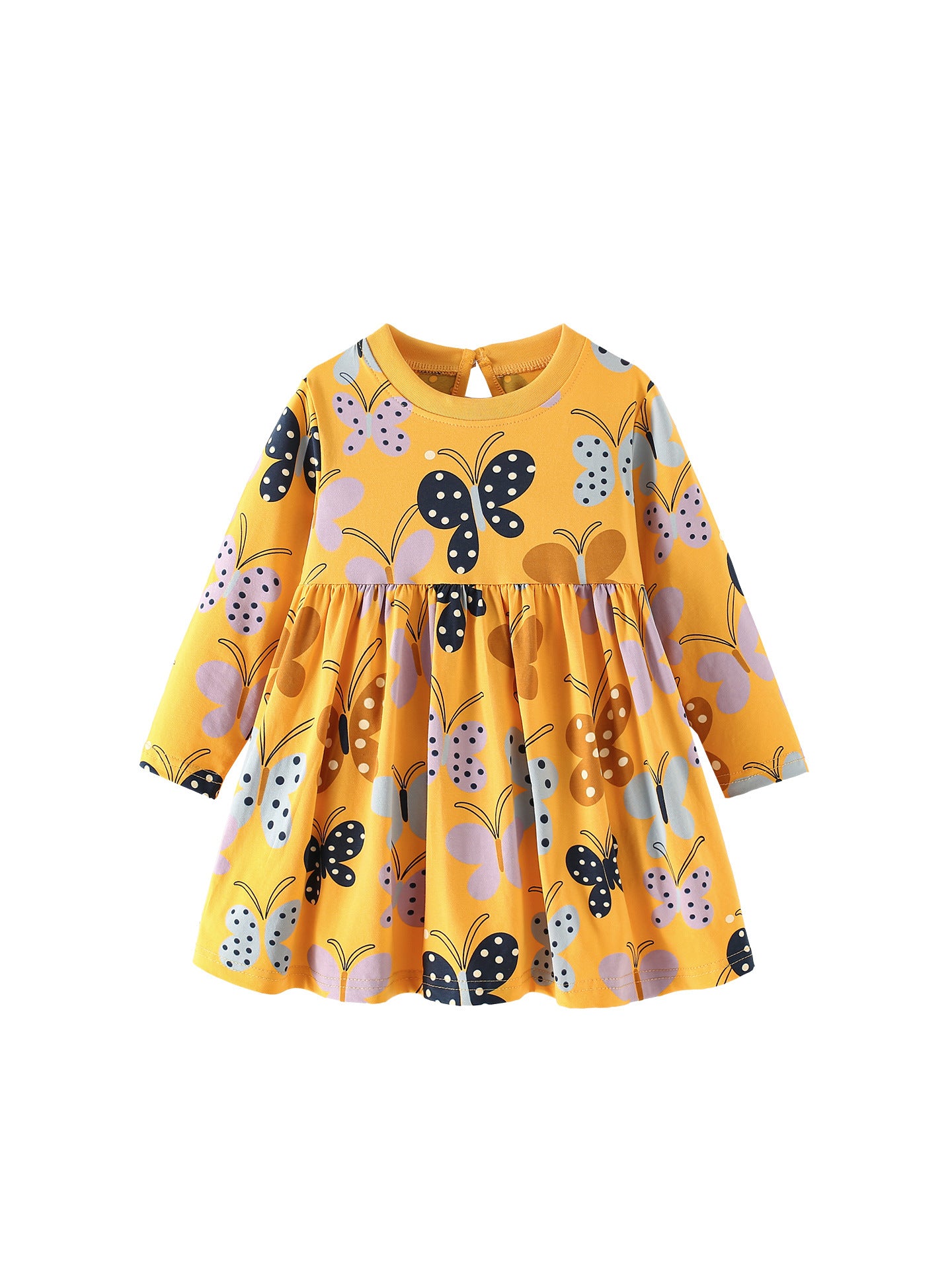 MyKids-USA® Autumn Arrival Baby Kids Girls Butterfly Pattern Long Sleeves Dress