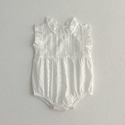 Summer Baby Girls Sleeveless Polka Dots Onesie, MyKids-USA®, Baby One-Pieces, MyKids-USA - Size/Age - 66 (3-6M) - Color - White -  -  - TR2401201520-B