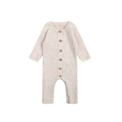 Hot Selling Autumn Baby Kids Long Sleeves Dots Pattern Single Breasted Knitted Rompers
