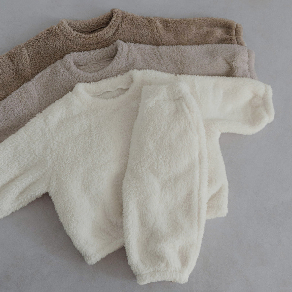 Winter Baby Kids Unisex Long Sleeves Solid Color Fluffy Pullover and Pants Clothing Set, MyKids-USA®, Baby & Toddler Outfits, MyKids-USA -  -  -  -  -  -  - .