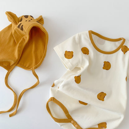 Summer Arrival Baby Boys and Girls Short Sleeves Tigers Pattern Crew Neck Bodysuit with Hat, MyKids-USA®, Baby & Toddler Outfits, MyKids-USA -  -  -  -  -  -  - .