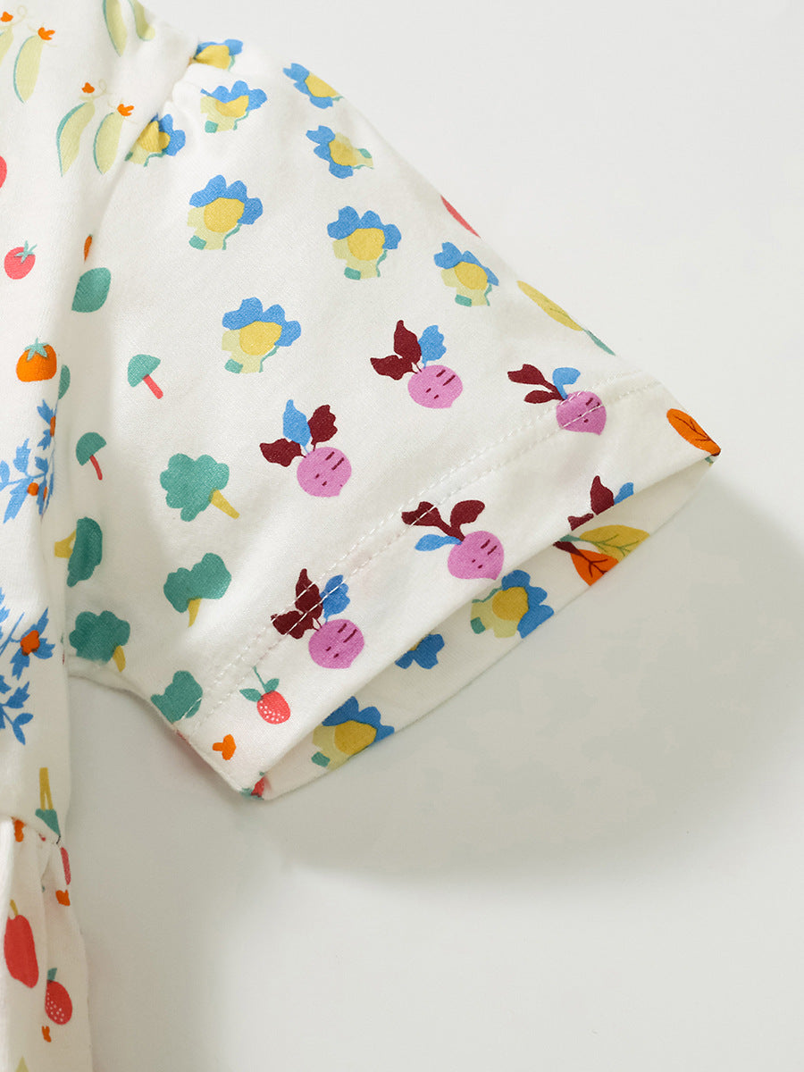 Spring And Summer Baby Girls Short Sleeves Vegetable Cartoon Collection Dress, MyKids-USA®, Baby & Toddler Dresses, MyKids-USA -  -  -  -  -  -  - 