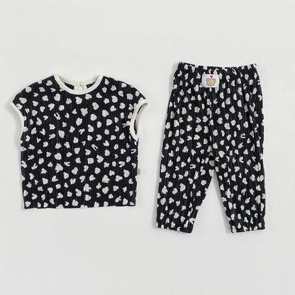Arrival Summer Baby Kids Girls Sleeveless Hearts Pattern Vest and Pants Clothing Set, MyKids-USA®, Baby & Children's Outfits, MyKids-USA - Size/Age - 73 (6-9M) - Color - Black -  -  - TR2605232216-A.