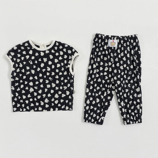 Arrival Summer Baby Kids Girls Sleeveless Hearts Pattern Vest and Pants Clothing Set, MyKids-USA®, Baby & Children's Outfits, MyKids-USA - Size/Age - 73 (6-9M) - Color - Black -  -  - TR2605232216-A.