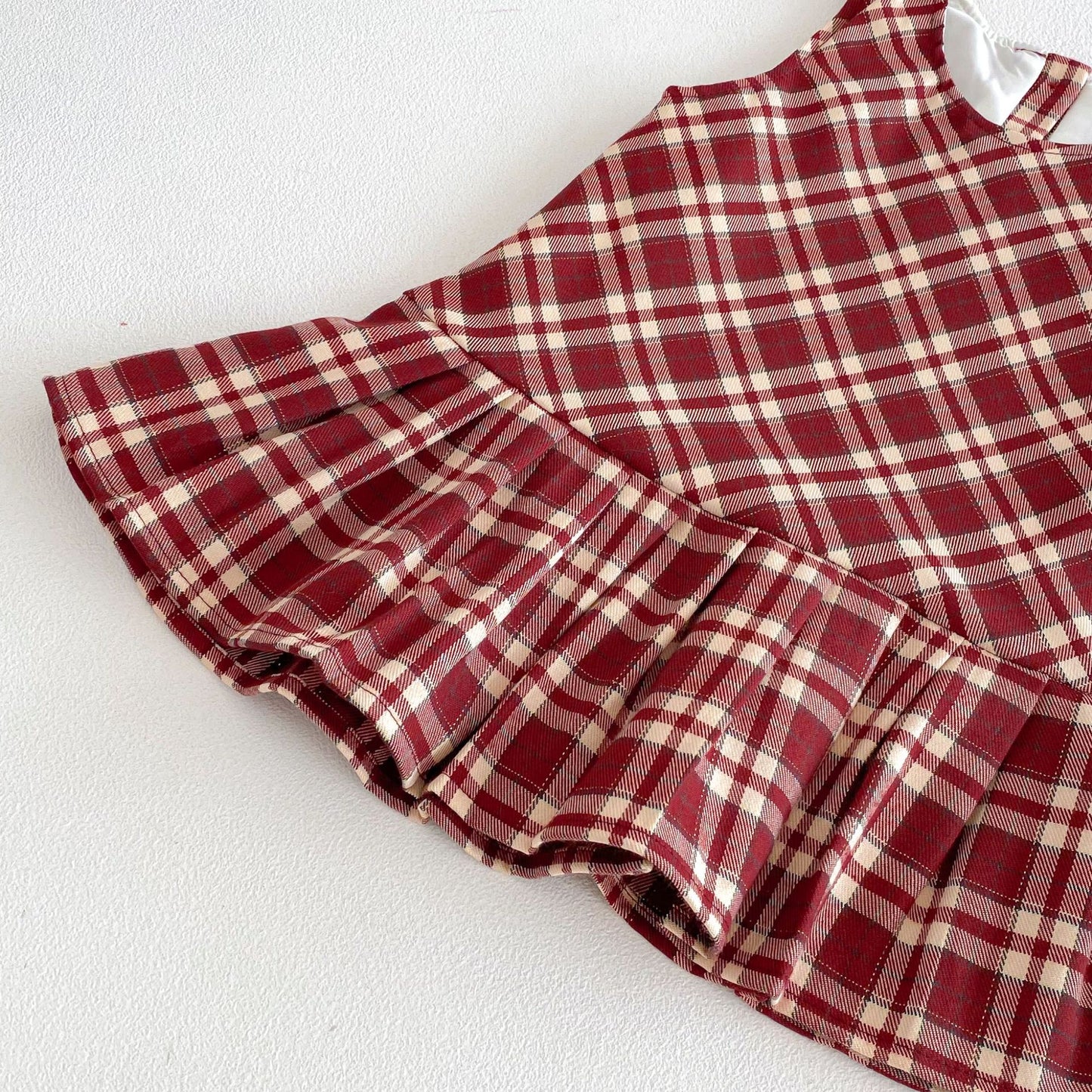 Spring Arrival Baby Kids Girls Cute Argyle and Plaid Pattern Sleeveless Dress with Hat