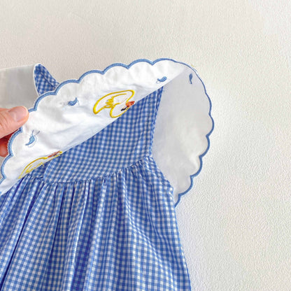 Summer Arrival Baby Girls Cute Plaid Sleeveless Ducks Pattern Onesies, MyKids-USA®, Baby One-Pieces, MyKids-USA -  -  -  -  -  -  - 