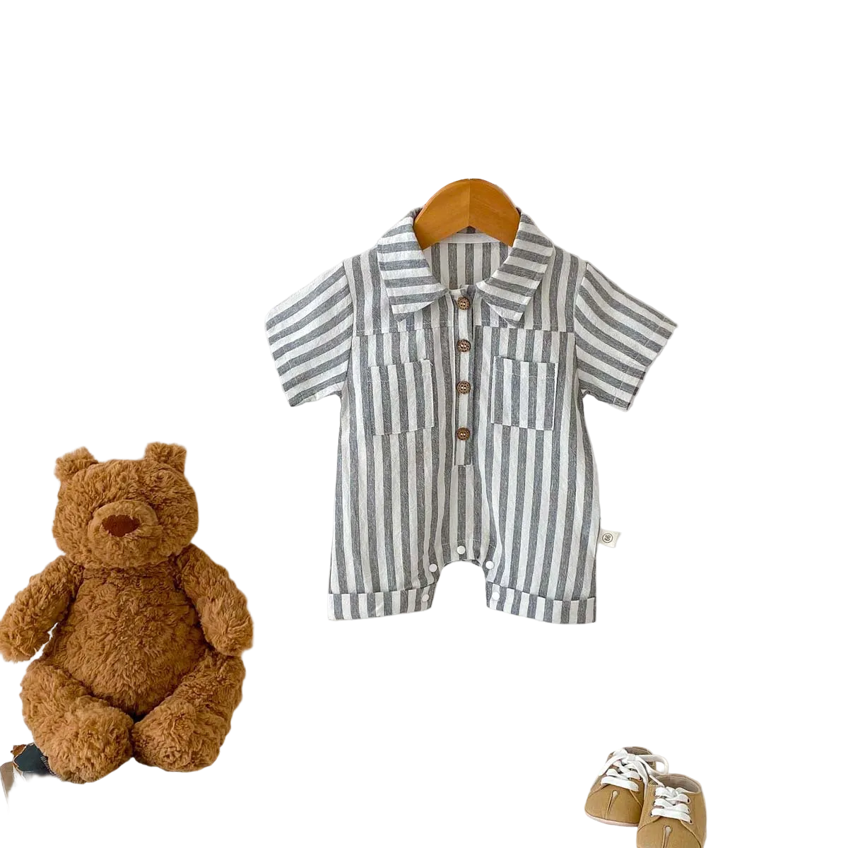 MyKids-USA Summer Design Short Sleeves Striped Rompers, MyKids-USA®, Baby One-Pieces, MyKids-USA -  -  -  -  -  -  - .