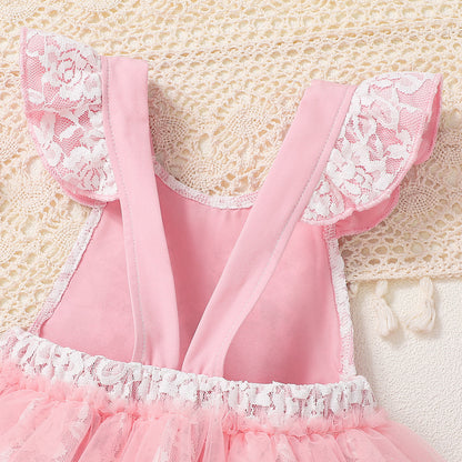 Summer Arrival Baby Girls Fly Sleeves Lace Flowers Pattern Bodysuit, MyKids-USA®, Baby & Children's One-Pieces, MyKids-USA -  -  -  -  -  -  - .