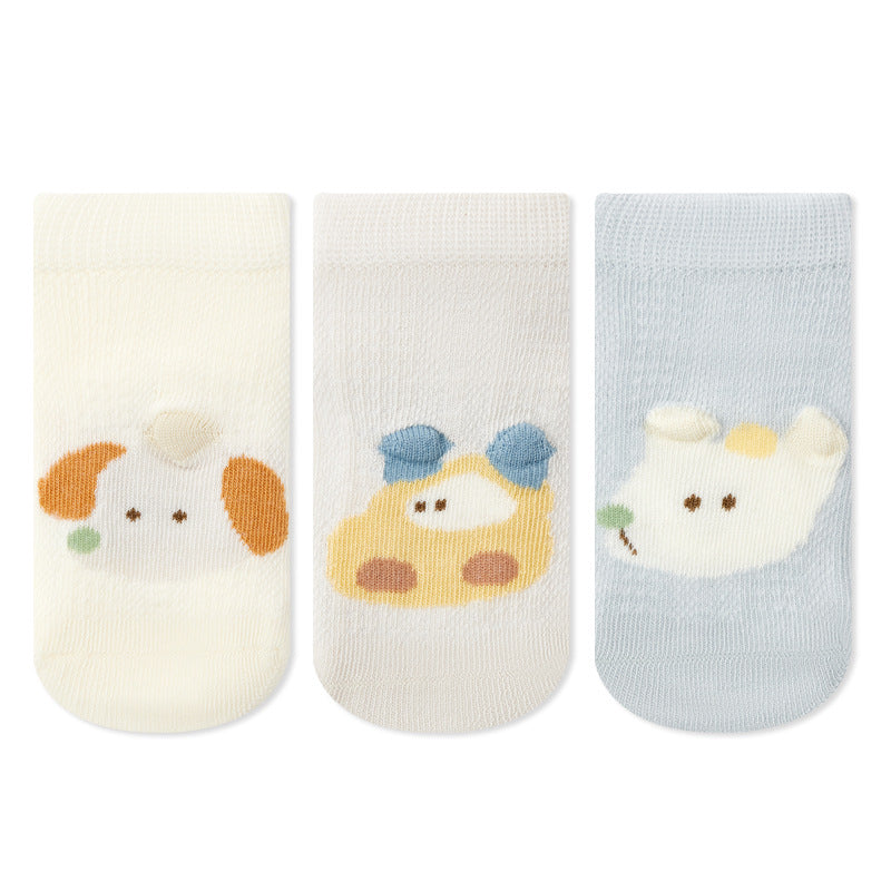 Autumn and Spring Baby Boys and Girls Cute Animals Cartoon Pattern Socks 1 Lot=3-Pair Set, MyKids-USA®, Baby & Toddler Socks & Tights, MyKids-USA - Size/Age - S (0-1Y) - Color - White -  -  - TR2602031129-C.
