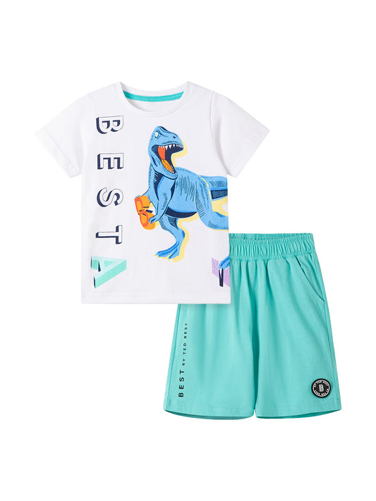 Summer Baby Kids Dinosaur Cartoon Pattern T-shirt and Shorts Clothing Set for Boys, MyKids-USA®, Baby & Toddler Outfits, MyKids-USA -  -  -  -  -  -  - .