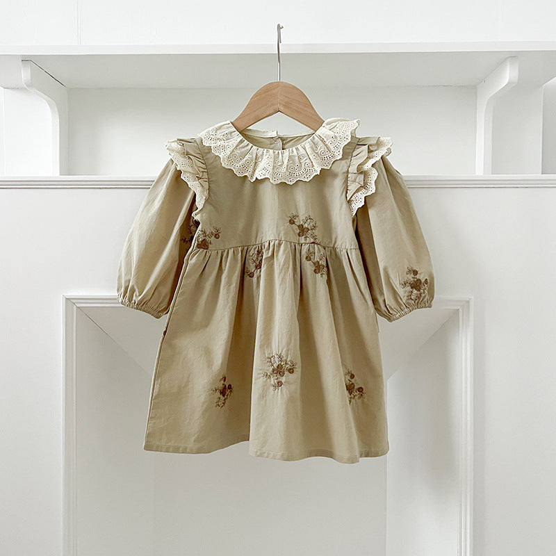 Arrival Autumn Baby Kids Girls Long Sleeves Vintage Floral Embroidery Pattern French Collar Onesies and Dress – Princess Sister Matching Set, MyKids-USA®, Baby & Toddler Outfits, MyKids-USA -  -  -  -  -  -  - 