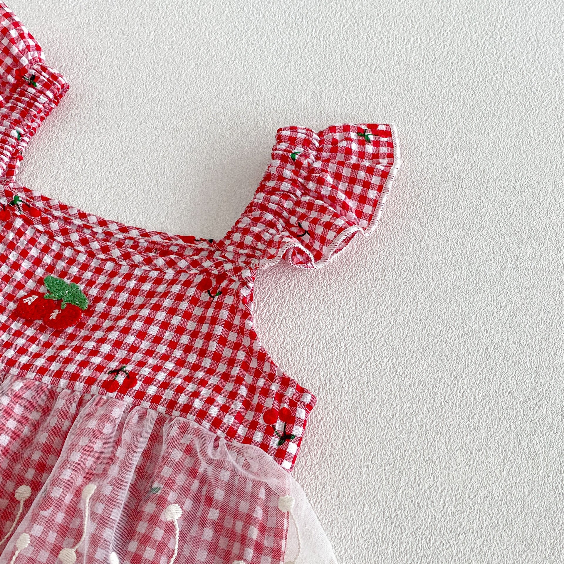 Design Summer Baby Kids Girls Fly Sleeves Plaid Pattern Strap Bodysuit, MyKids-USA®, Baby & Children's One-Pieces, MyKids-USA -  -  -  -  -  -  - .