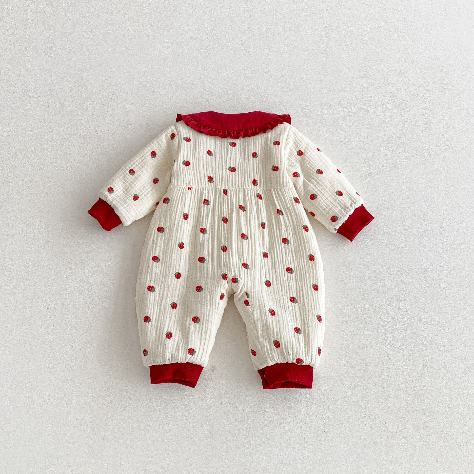 Winter Arrival Baby Girls Long Sleeves Strawberry Pattern Fleece-line Warm Rompers, MyKids-USA®, Baby One-Pieces, MyKids-USA -  -  -  -  -  -  - 