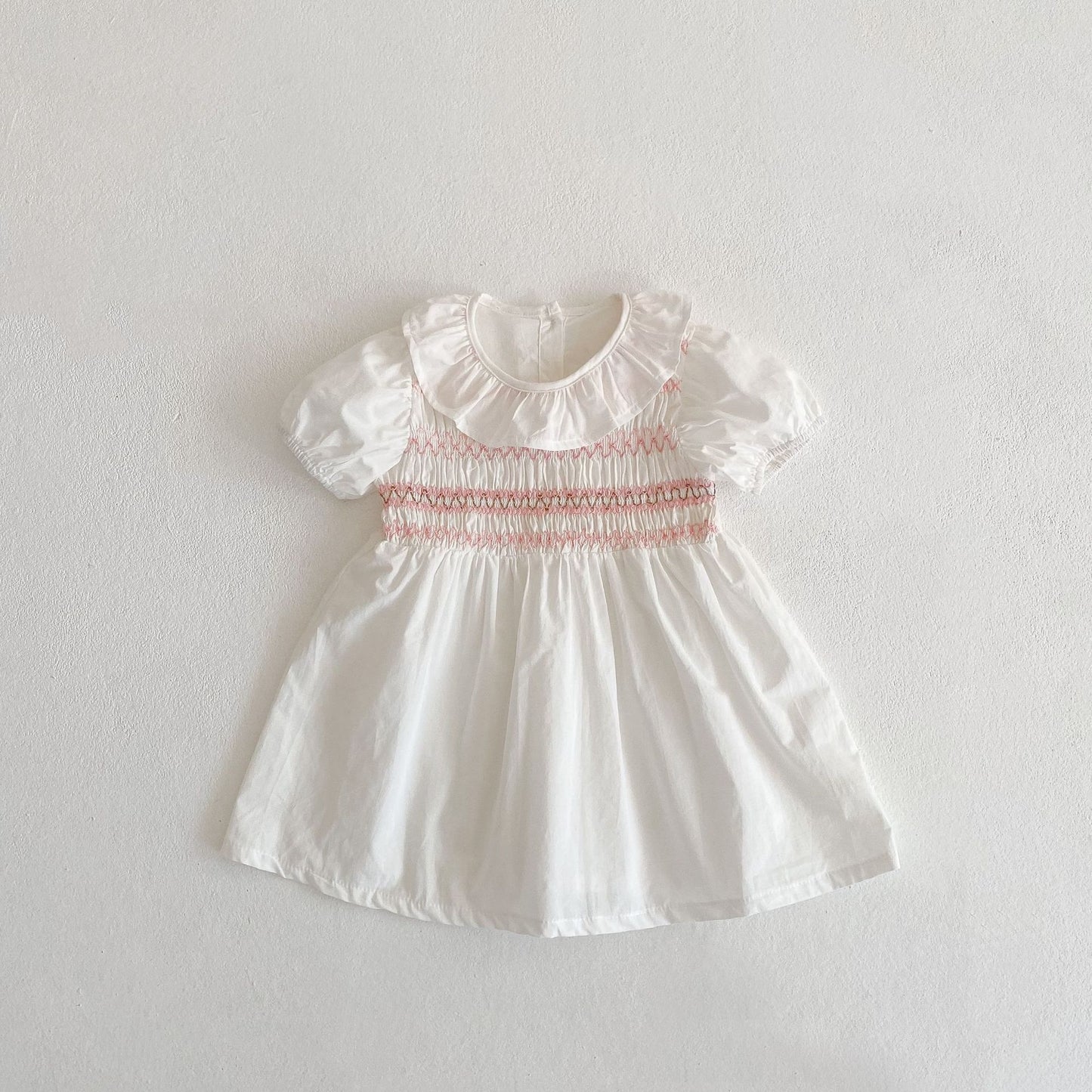 Summer Girls Ruffle Collar Onesies And Girls’ Dress – Princess Sister Matching Set