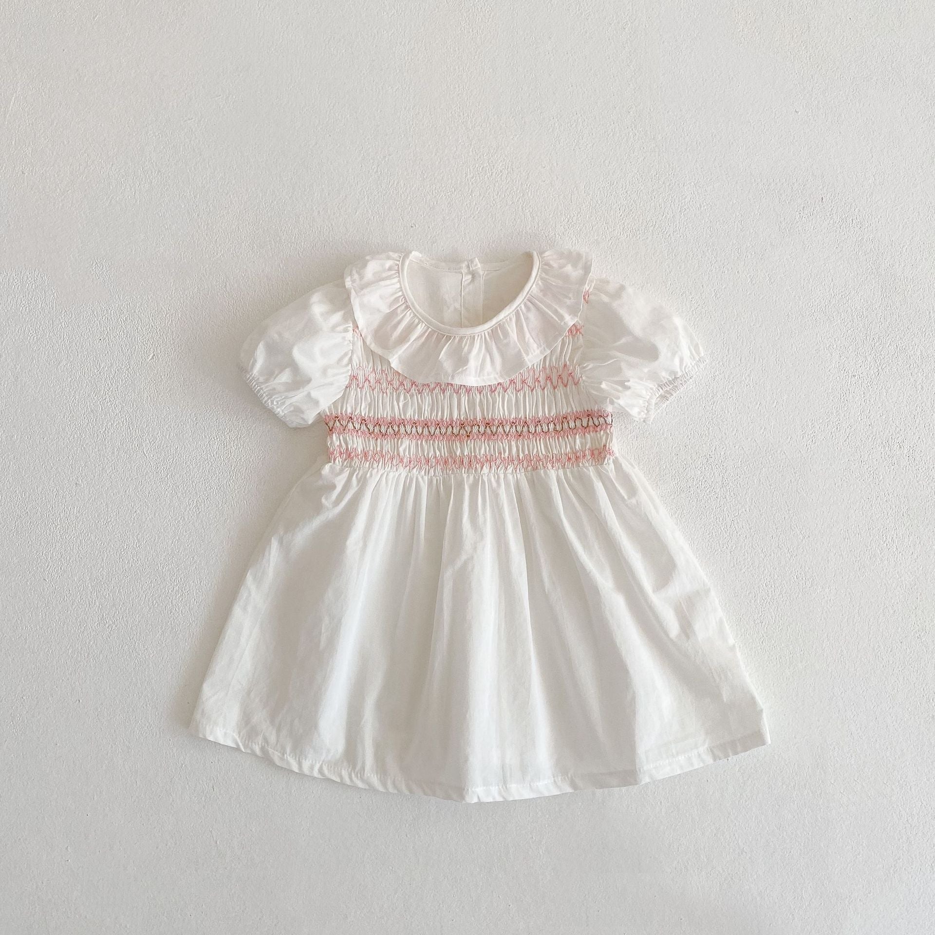 Summer Girls Ruffle Collar bodysuit And Girls’ Dress – Princess Sister Matching Set, MyKids-USA®, Baby & Toddler Outfits, MyKids-USA - Size/Age - 66 (3-6M) - Color - Beige -  -  - TR2401231449-A.