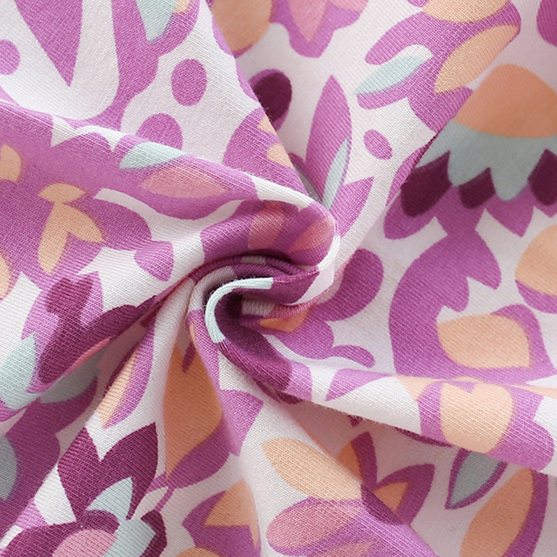 Summer Arrival Purple Flowers Pattern Fly Sleeves Ruffle Neck Dress for Stylish Girls, MyKids-USA®, Baby & Toddler Dresses, MyKids-USA -  -  -  -  -  -  - 